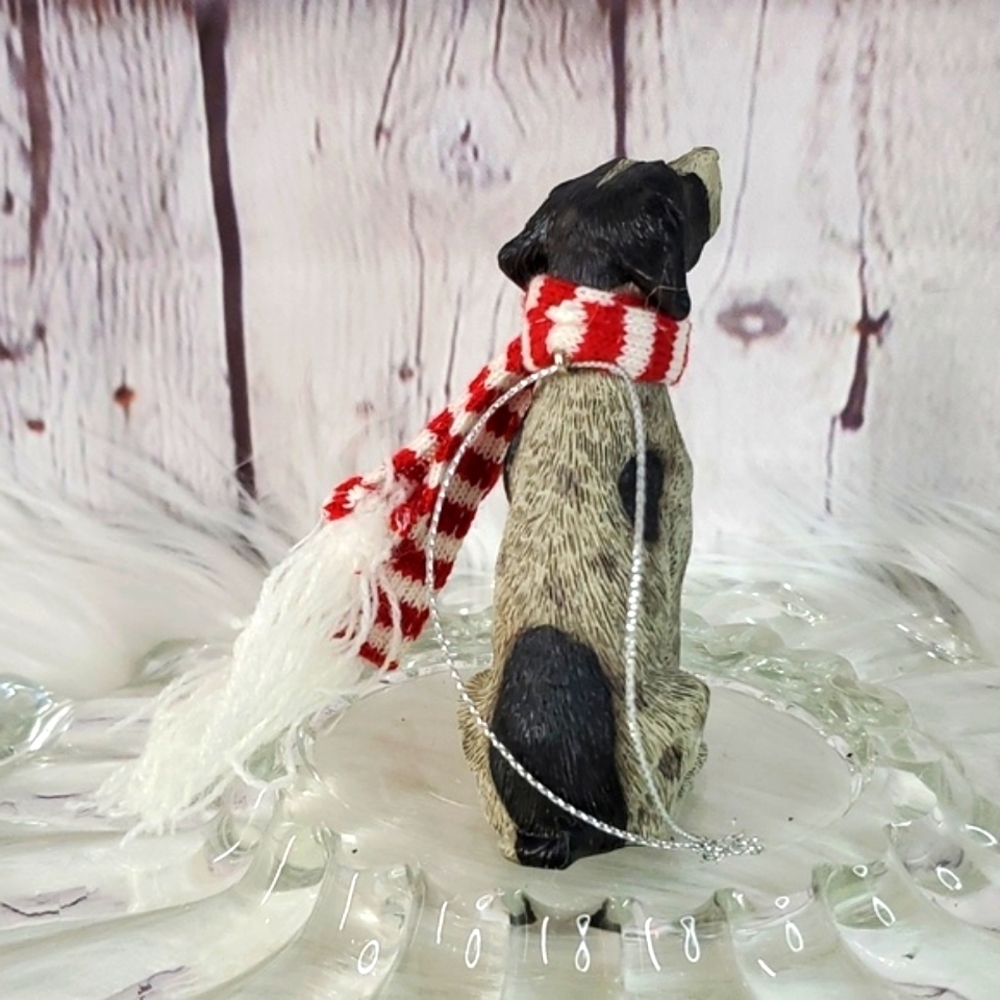 Realistic Winter English Pointer Dog Pup Puppy Resin Christmas Holiday Ornament - Picture 11 of 14